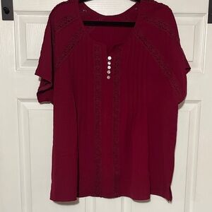 Elegant Burgundy Women's Top